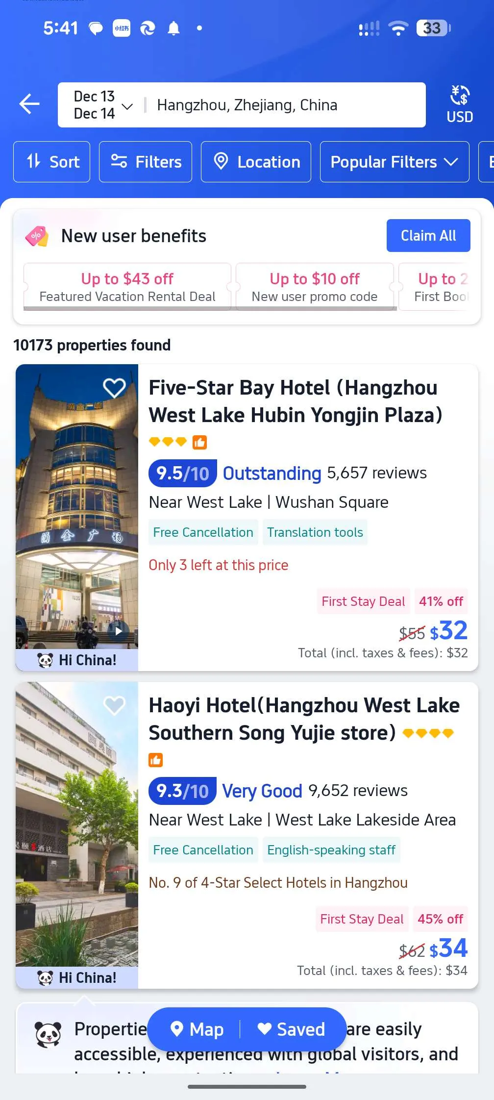 Trip Hotel Search
